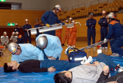 トリアージを学んだ酒田消防の強化訓練